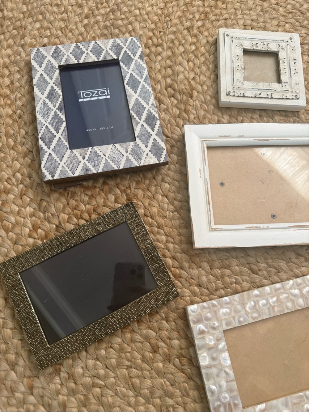 Neutral Patterned Photo Frame Lot - Picture 2 of 5